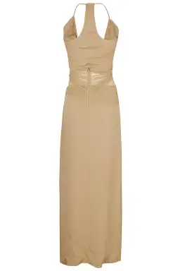 Christopher Esber Tulle Panel Back Halter Dress Tannin Size 10 AU for rent on The Volte - image 2