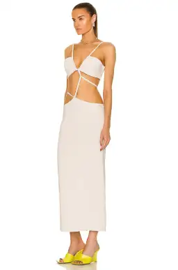Christopher Esber Cross Bandeau Tie Dress Bone Size 12 AU for rent on The Volte - image 3