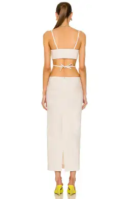 Christopher Esber Cross Bandeau Tie Dress Bone Size 12 AU for rent on The Volte - image 4
