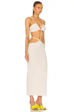Christopher Esber Cross Bandeau Tie Dress Bone Size 12 AU for rent on The Volte - image 2