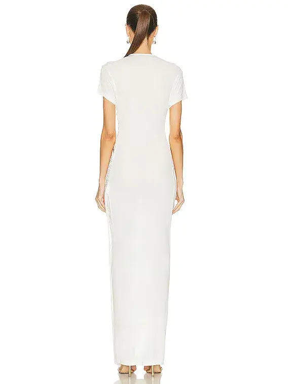 Christopher Esber Twisted Draped Tee Dress White Size 10 AU for rent on The Volte - main image