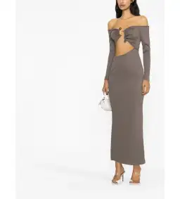 Christopher Esber Distort Quartz Shoulderless Dress Cinder Size 12 AU for rent on The Volte - image 4