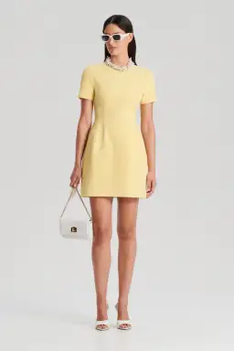 Scanlan Theodore Stretch Reptile Mini Dress Yellow Size 8 for rent on The Volte - image 1