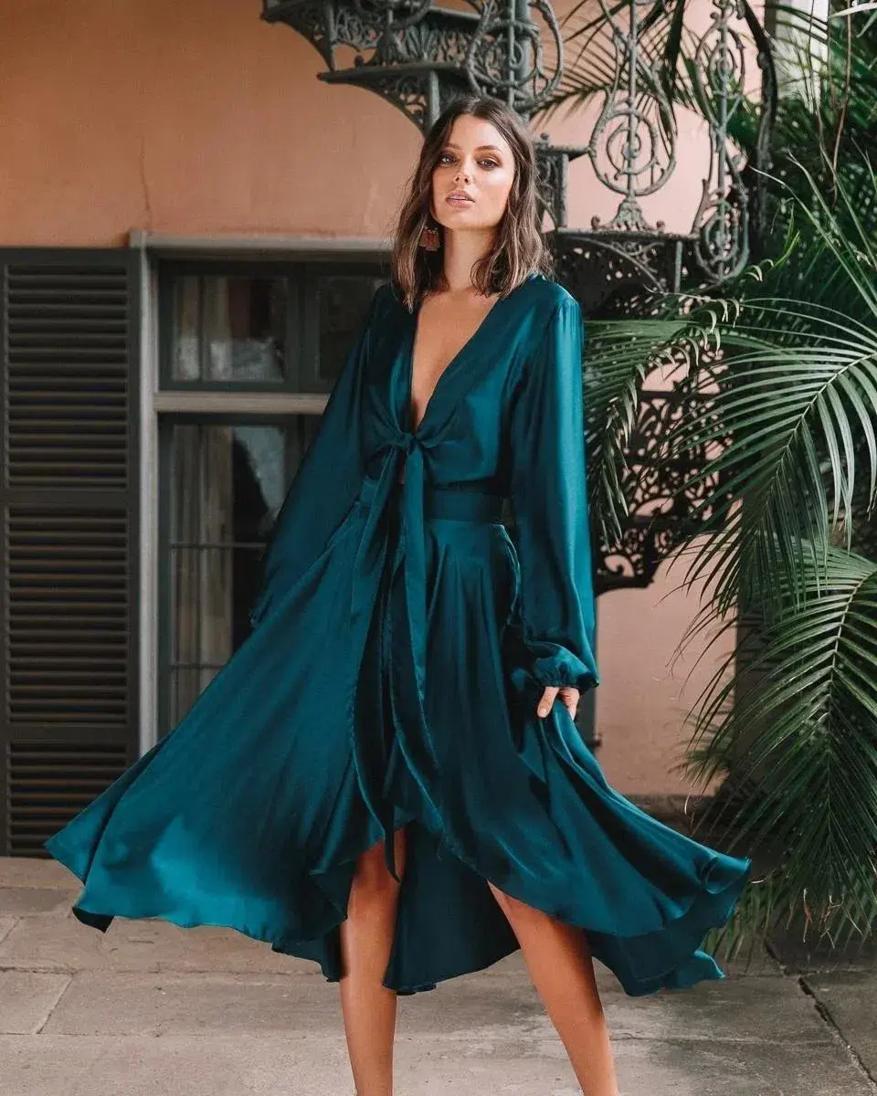 Sheike Fanciful Dress Peacock Size 14 for rent on The Volte - main image