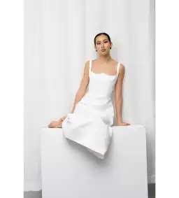 Leo Lin Odette Midi Dress Snow Size 8 for rent on The Volte - image 4