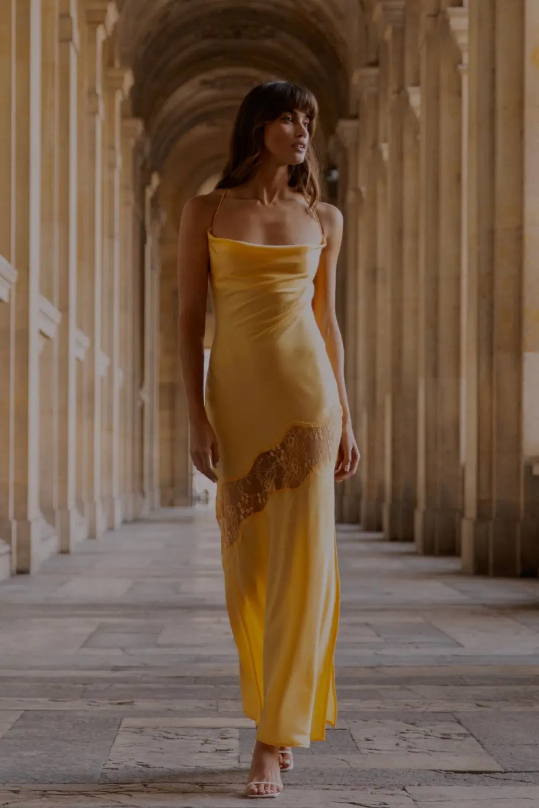 Meshki Chandra Maxi Dress Lemon Size L /AU 12 for rent on The Volte - main image