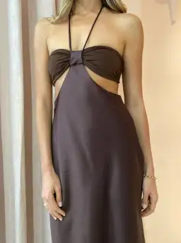 Bec & Bridge Nadia Cut Out Dress Chocolate Size 6 for rent on The Volte - image 2
