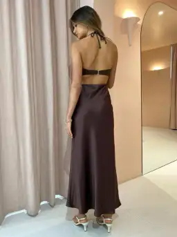 Bec & Bridge Nadia Cut Out Dress Chocolate Size 6 for rent on The Volte - image 3