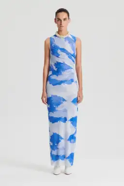 Scanlan Theodore Italian Cloud Print Dress in Blue Size 6 for rent on The Volte - image 2