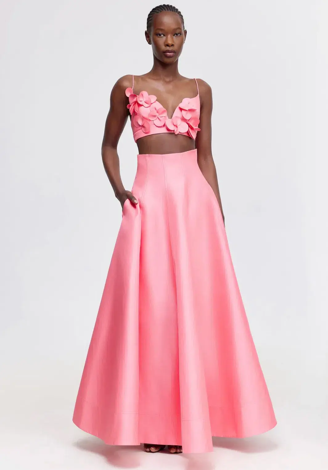 Acler Isla Top and Maxi Skirt Set Pink Rose Size 8 for rent on The Volte - main image