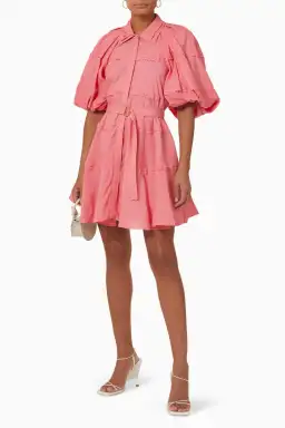 Acler Bowdon Mini Dress in Dusty Pink Size 12 for rent on The Volte - image 1