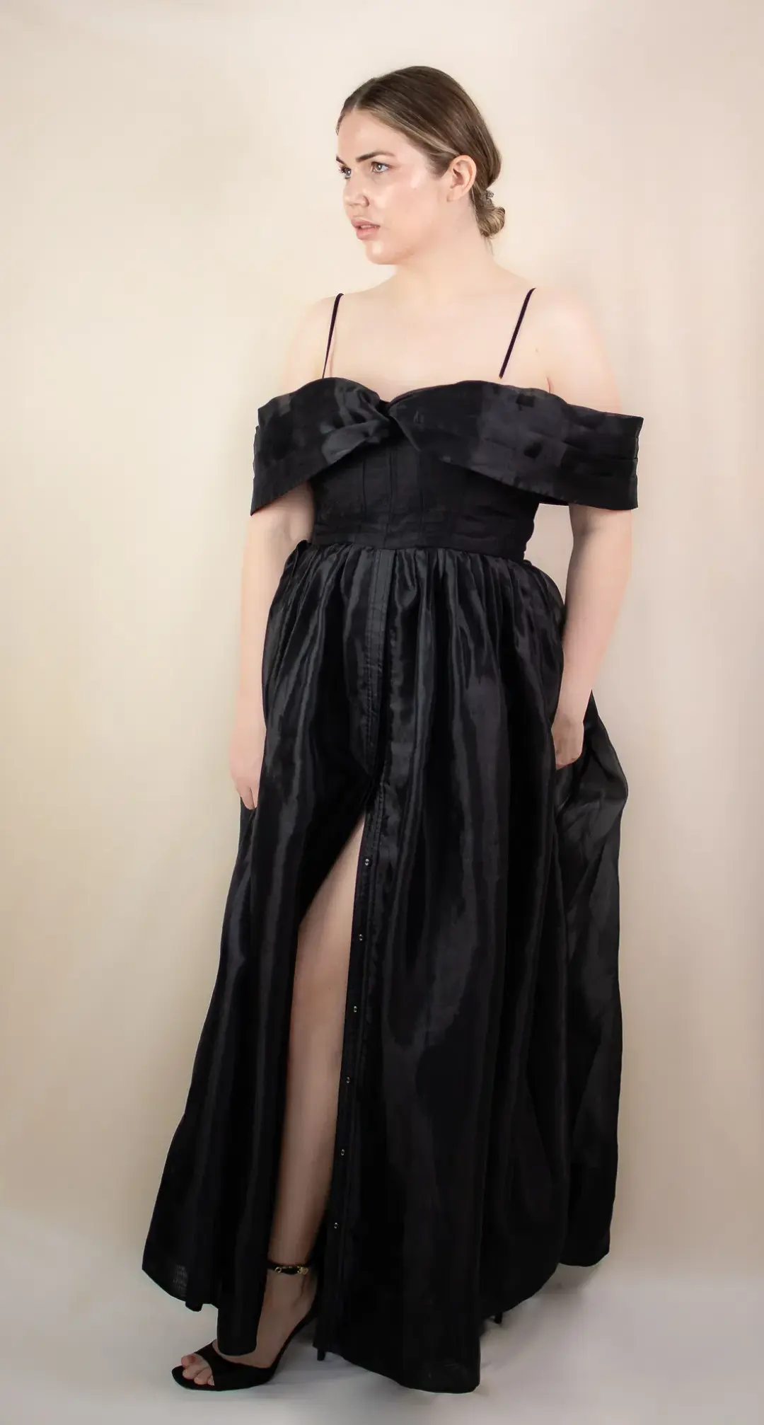 Aje Cordelia Corseted Maxi Dress Black Size 16 for rent on The Volte - main image