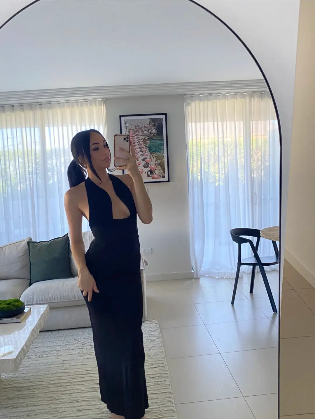 Christopher Esber Tailored Slope Halter Dress Black Size 6 for rent on The Volte - main image