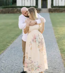 Zimmermann Halliday Scallop Midi Dress in Cream Watercolour Size 1 / AU 6-8 for rent on The Volte - image 1