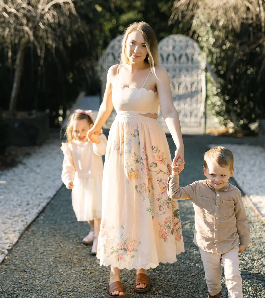 Zimmermann Halliday Scallop Midi Dress in Cream Watercolour Size 1 / AU 6-8 for rent on The Volte - main image