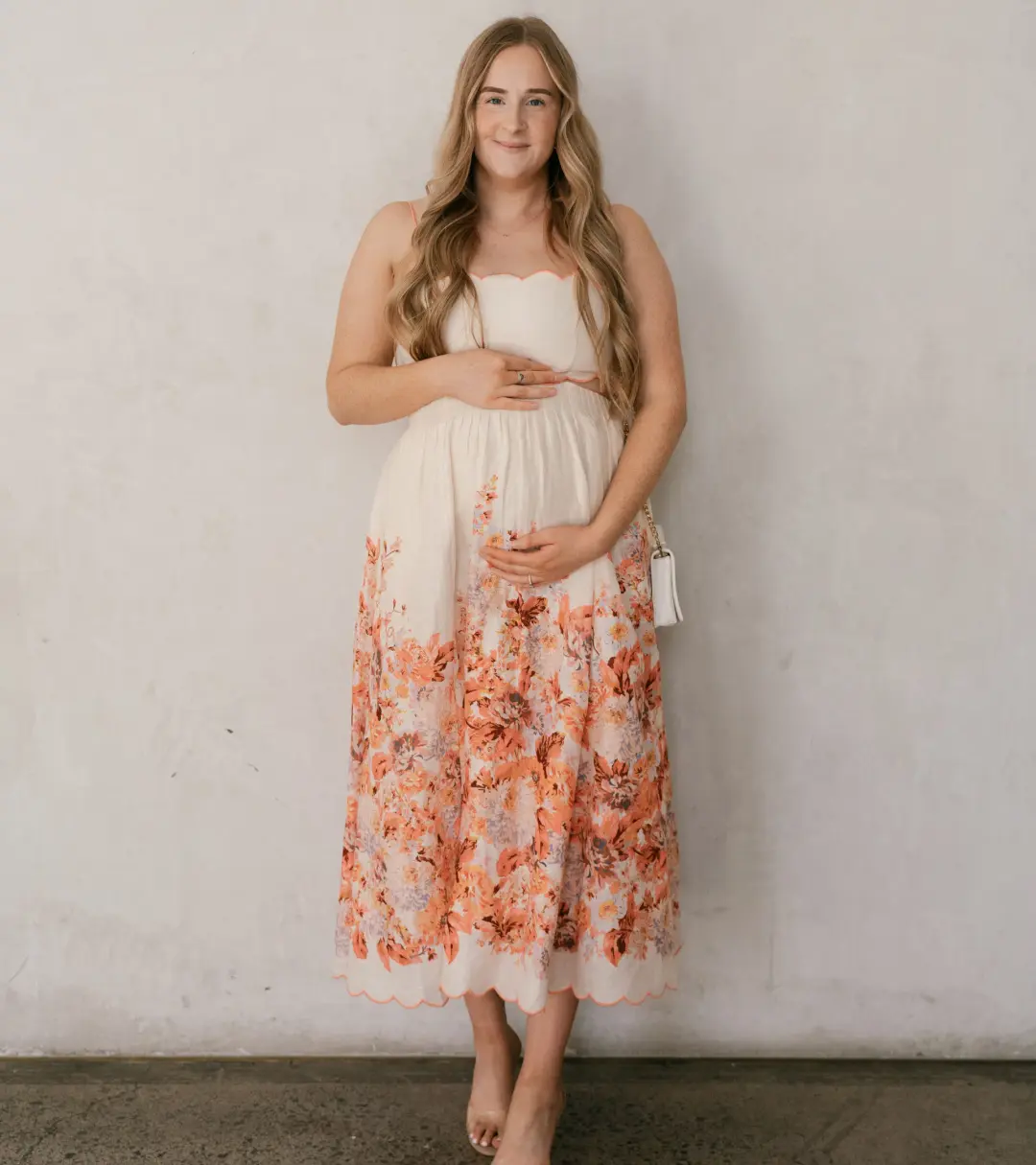 Zimmermann Devi Scallop Midi Dress in Cream Floral Size 3 / AU 10-12 for rent on The Volte - main image