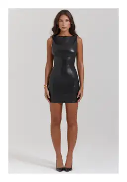 House of CB Leola Vegan Leather Dress Black Size XS / AU 6 for rent on The Volte - image 1