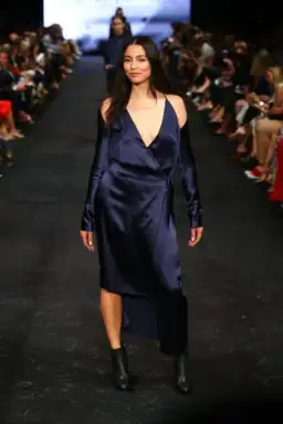 Dion Lee Silk Contour Tie Dress Navy Size 6 for rent on The Volte - image 4