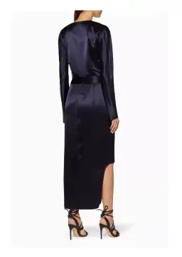 Dion Lee Silk Contour Tie Dress Navy Size 6 for rent on The Volte - image 7