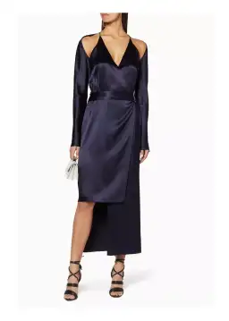 Dion Lee Silk Contour Tie Dress Navy Size 6 for rent on The Volte - image 2