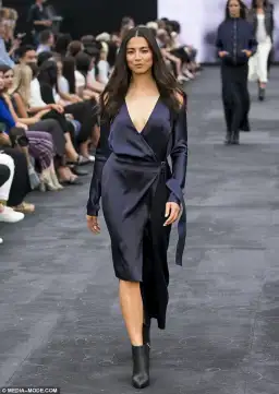 Dion Lee Silk Contour Tie Dress Navy Size 6 for rent on The Volte - image 5