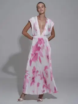 L'Idee Gala Gown Jardin Print Size 10