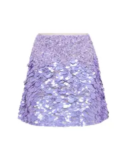 Aje Cherie Sequin Mini Skirt in Lilac Size 8 for rent on The Volte - image 3