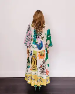 Alemais Soleil Patchwork Shirtdress In Ivory Size 8 for rent on The Volte - image 2