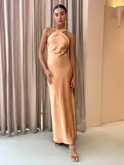Significant Other Aida Midi Dress In Caramel Size 6