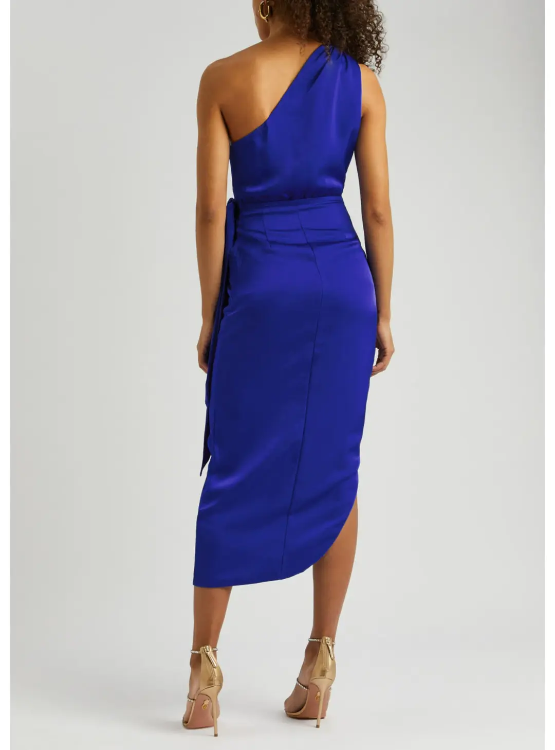 Misha Brooks Satin Midi Dress in Cobalt Blue Size 8 for rent on The Volte - main image