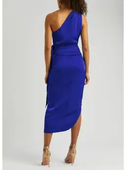 Misha Brooks Satin Midi Dress in Cobalt Blue Size 8 for rent on The Volte - image 3