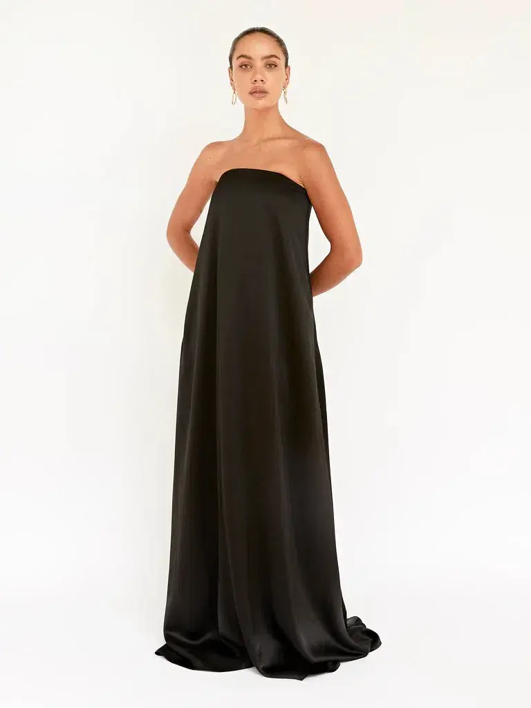 Anna Quan Delfina Maxi Dress Black Ink Size 10 for rent on The Volte - main image