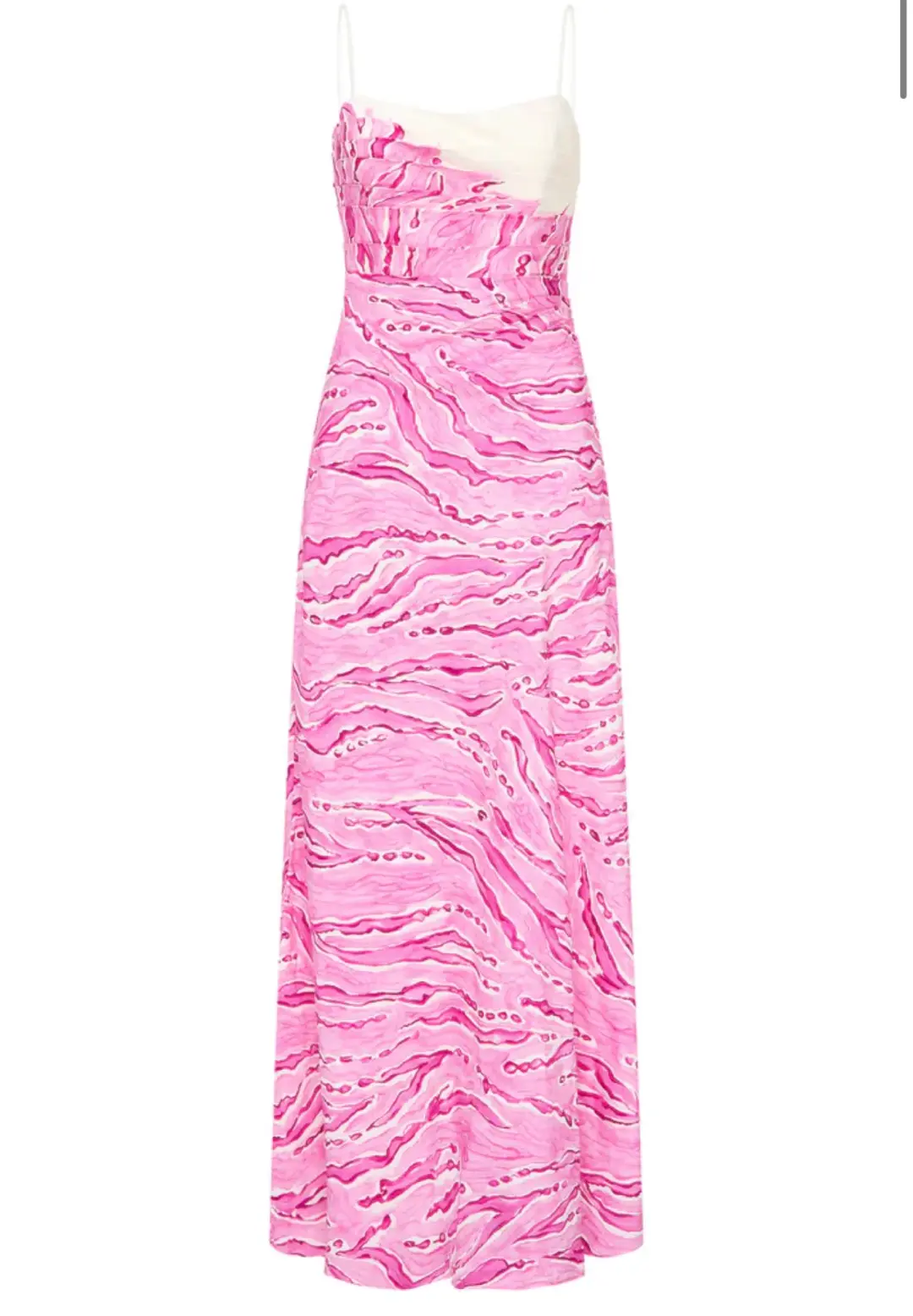 Aje Clarice Draped Maxi Dress in Pink and White Size 14 for rent on The Volte - main image