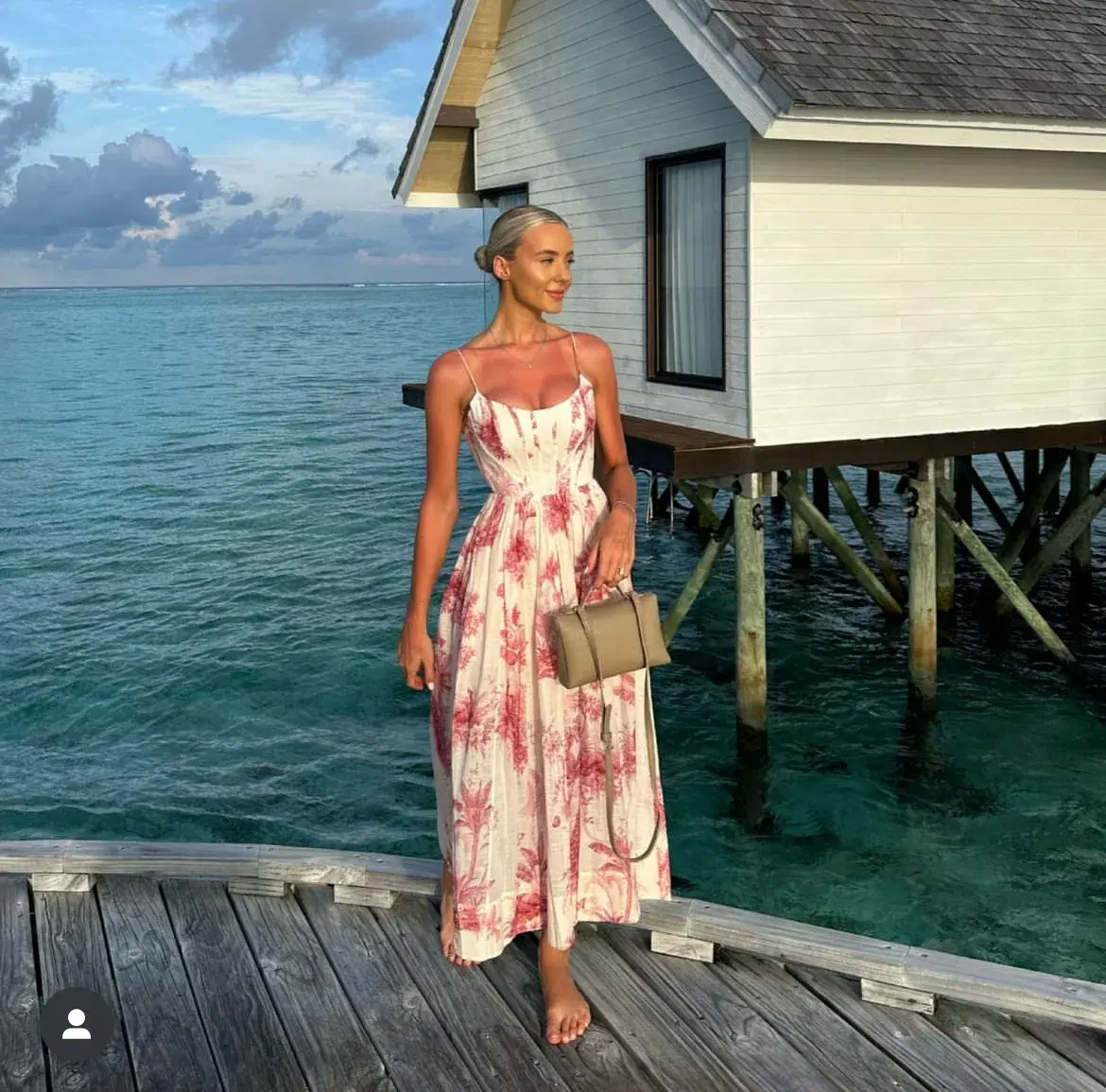 Zimmermann Waverly Corset Midi Dress in Pink Palm Size 1/ AU 10 - Image 1