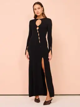 Bec & Bridge Alienor Key Hole Maxi Dress Black Size S/AU 8