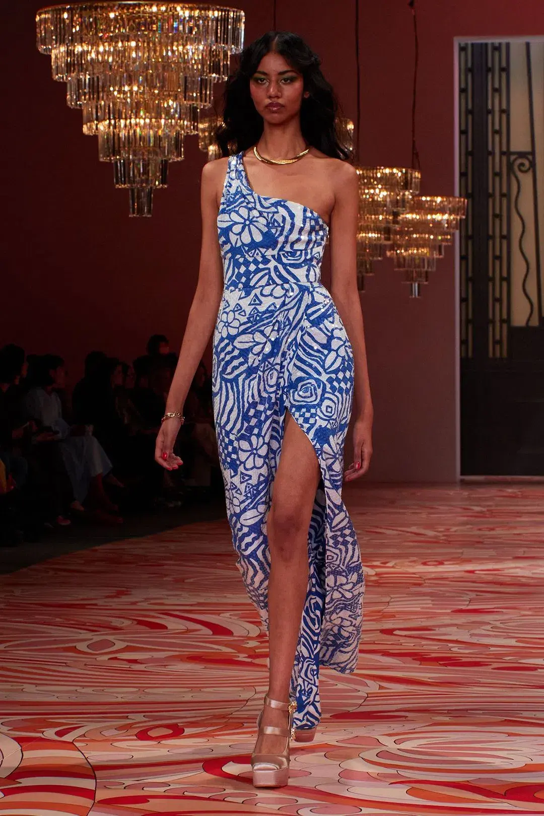 Alice McCall Daisy Daze Gown Blue Print Size 8 for rent on The Volte - main image