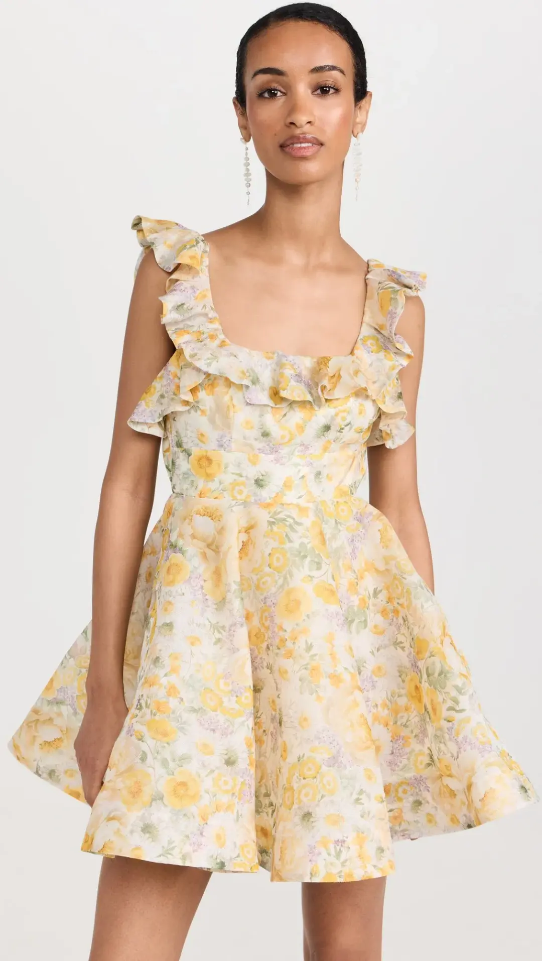 Zimmermann Harmony Frilled Mini Dress Citrus Garden Print Size 1 (6)6 for rent on The Volte - main image