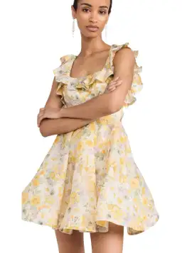Zimmermann Harmony Frilled Mini Dress Citrus Garden Print Size 1 (6)6 for rent on The Volte - image 4