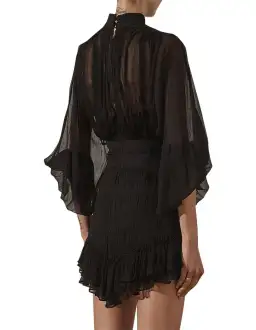 Shona Joy Clemence Long Sleeve Mini Dress Black Size 6 for rent on The Volte - image 3