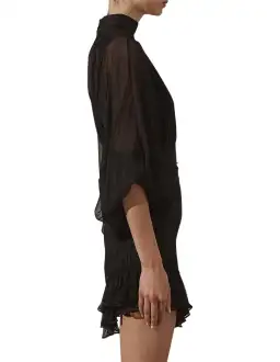 Shona Joy Clemence Long Sleeve Mini Dress Black Size 6 for rent on The Volte - image 2