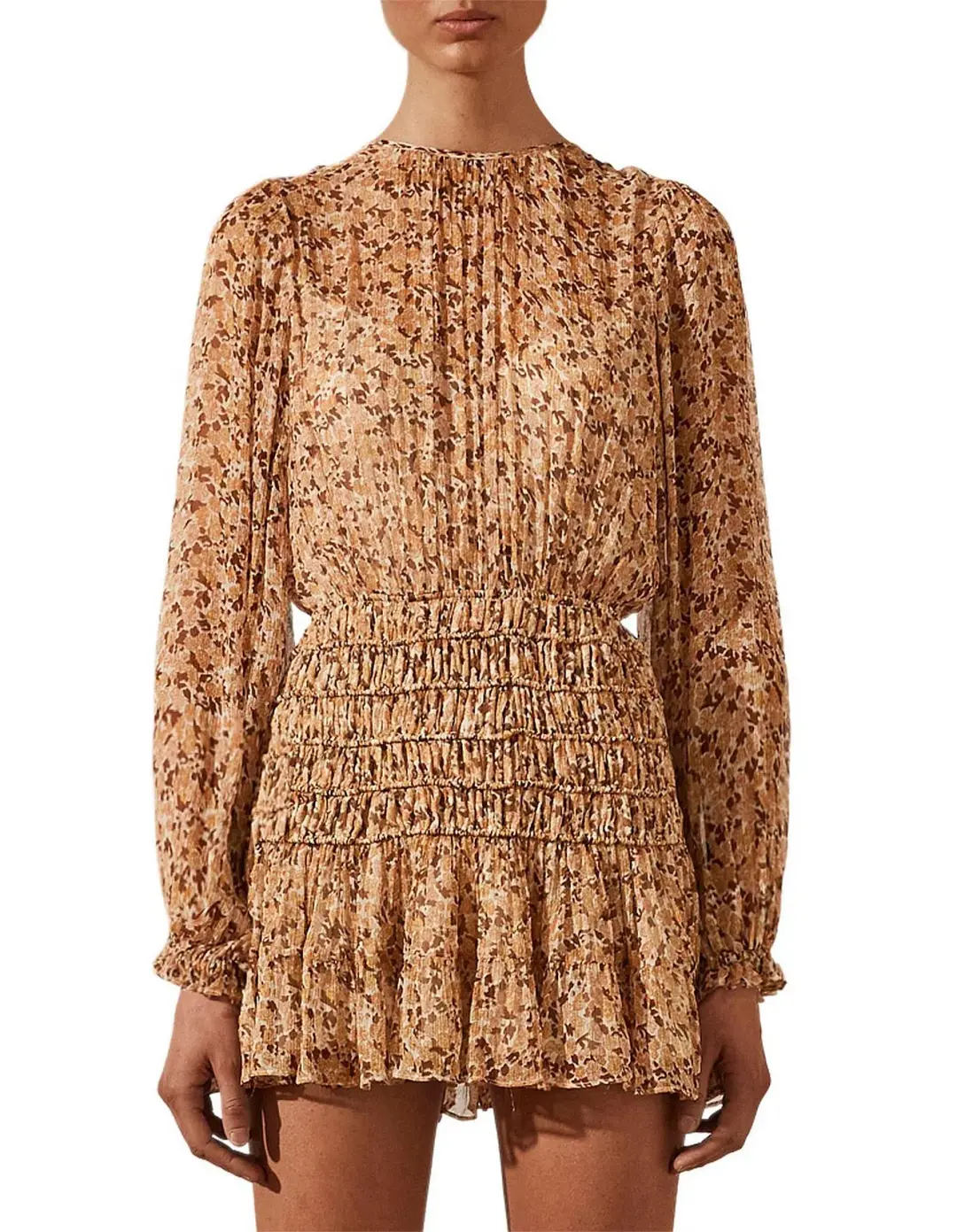 Shona Joy Colette Balloon Sleeve Mini Dress Floral Size 8 for rent on The Volte - main image