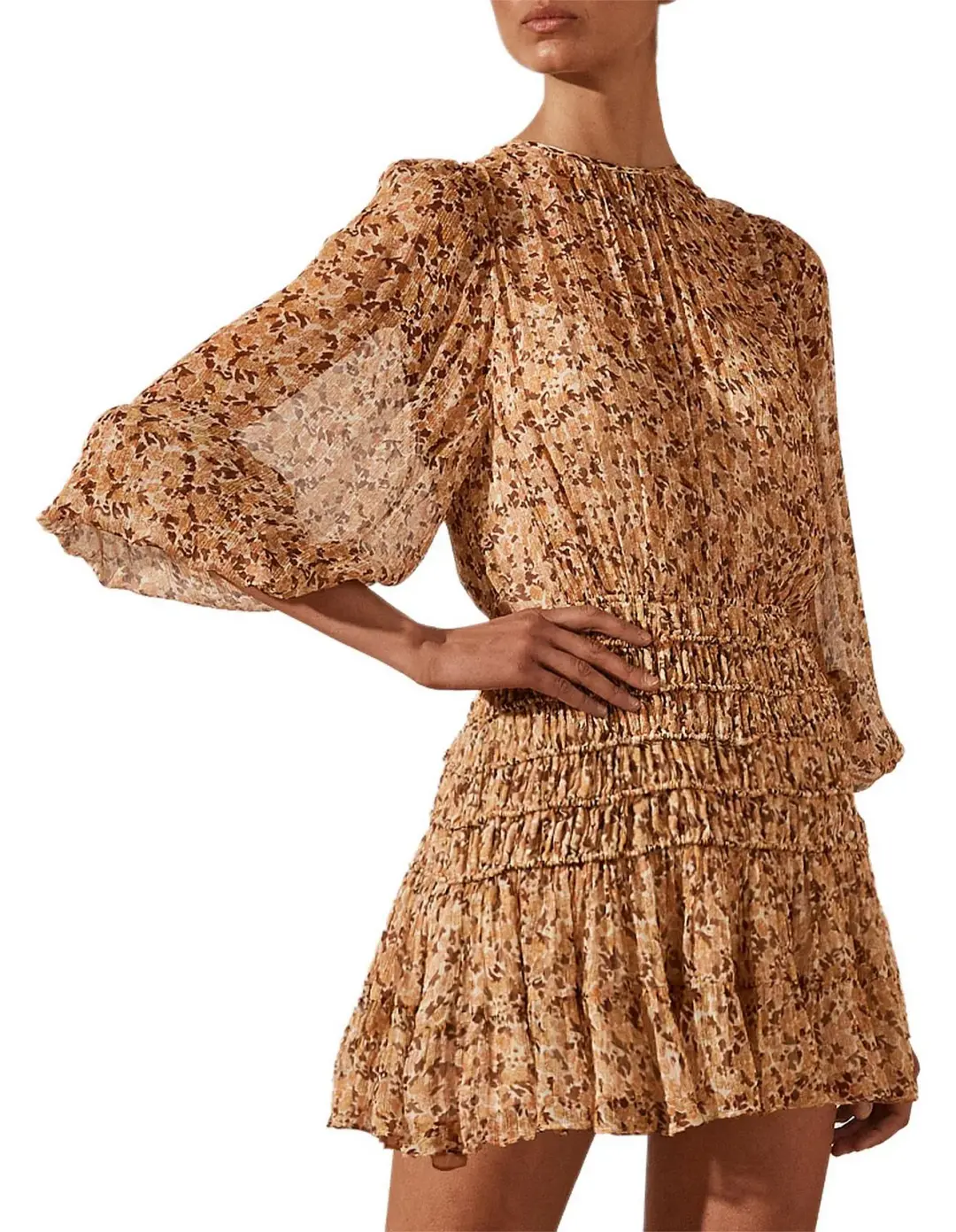 Shona Joy Colette Balloon Sleeve Mini Dress Floral Size 8 for rent on The Volte - main image