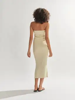 One Mile the Label Cora Strapless Maxi Dress Custard Size 8 for rent on The Volte - image 2
