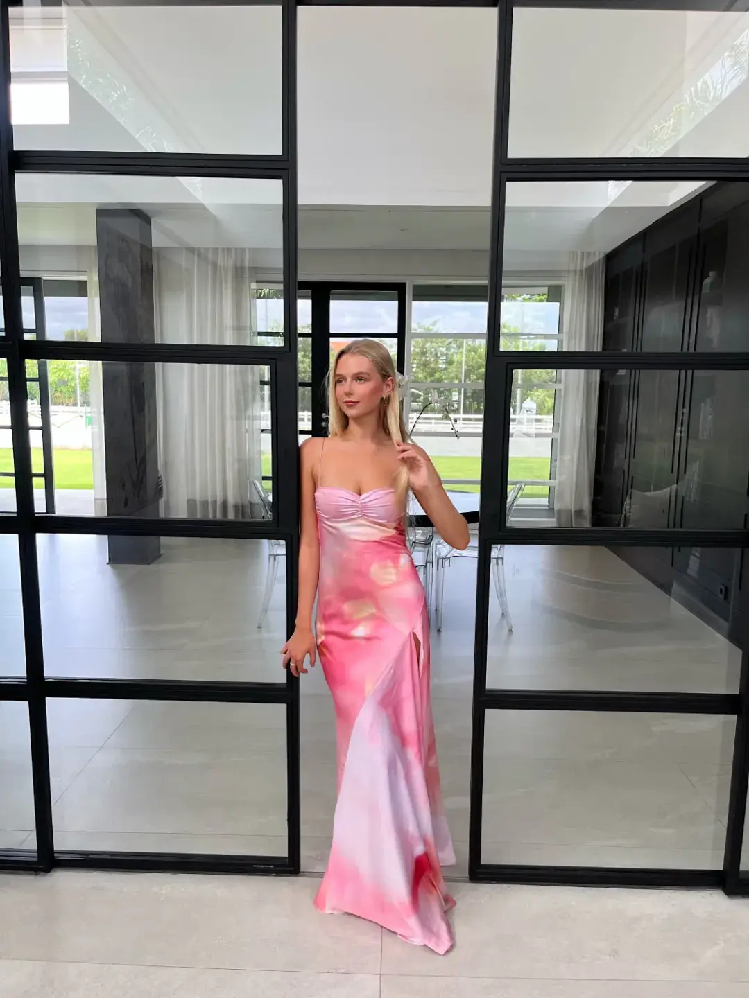 HNTR The Label Gaia Gown in Lillie Size 8 for rent on The Volte - main image