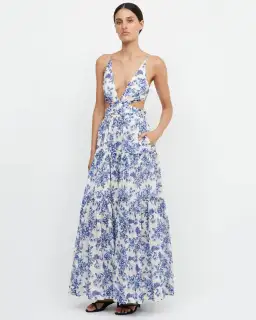 Bec & Bridge Carla V Maxi Dress Floral Size 16
