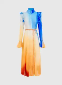 Leo Lin Katrina Butterfly Sleeve Midi Dress Enigma Size 8 for rent on The Volte - image 3