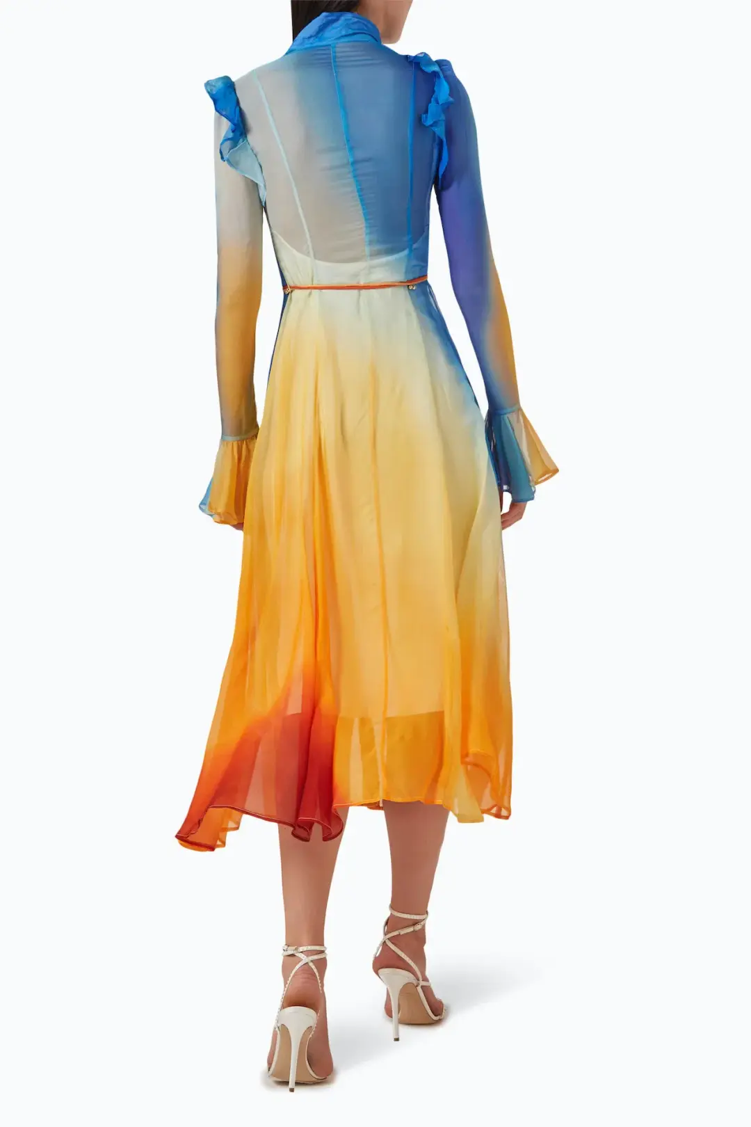 Leo Lin Katrina Butterfly Sleeve Midi Dress Enigma Size 14 for rent on The Volte - main image