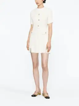 Maje Ralexia Mini Dress in Ecru Size AU 8