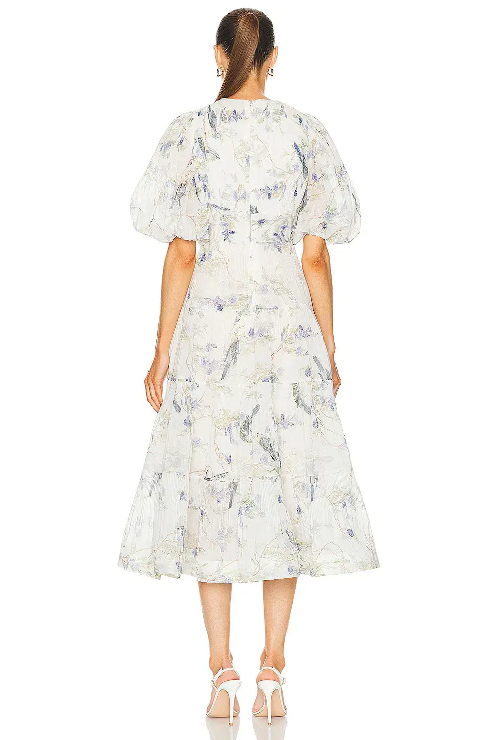 Zimmermann Pleated Midi Dress Blue Birds Size 3 / AU 14 for rent on The Volte - main image