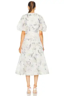 Zimmermann Pleated Midi Dress Blue Birds Size 3 / AU 14 for rent on The Volte - image 3